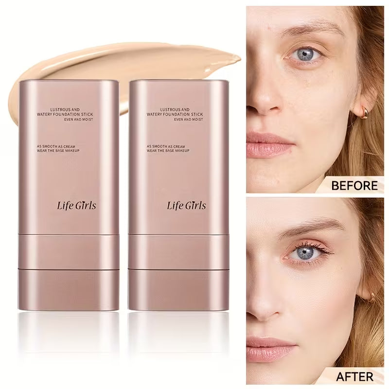 2 in 1 Foundation Stick & Concealer – Full Coverage, Long Lasting Makeup Stick for Flawless Skin