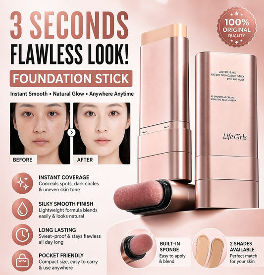 2 in 1 Foundation Stick & Concealer – Full Coverage, Long Lasting Makeup Stick for Flawless Skin