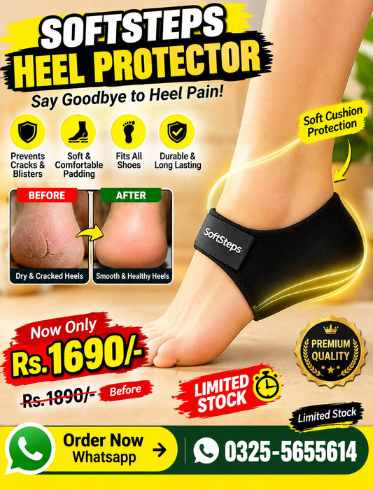 Heel Protector for Cracked Heels & Heel Pain Relief | Silicone Heel Cups & Foot Support
